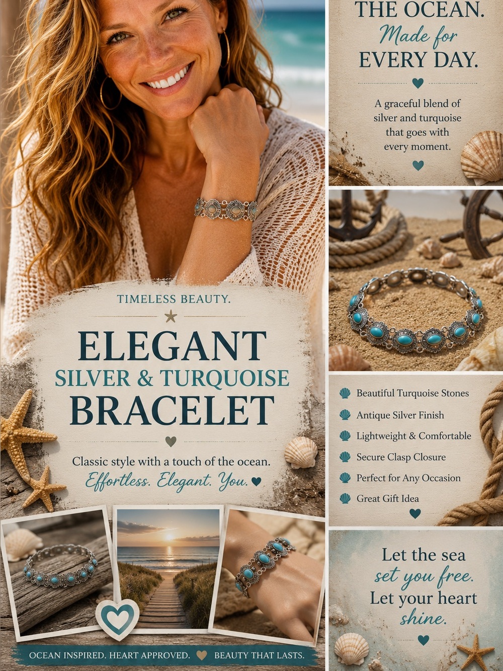 Elegant Silver and Turquoise Bracelet